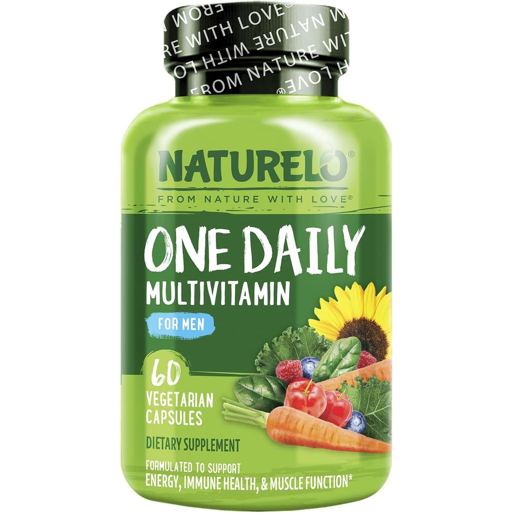Naturelo One Daily Multivitamin for Men with Natural Vitamins, Fruit Extracts, Energy, Immunity, Muscle Support