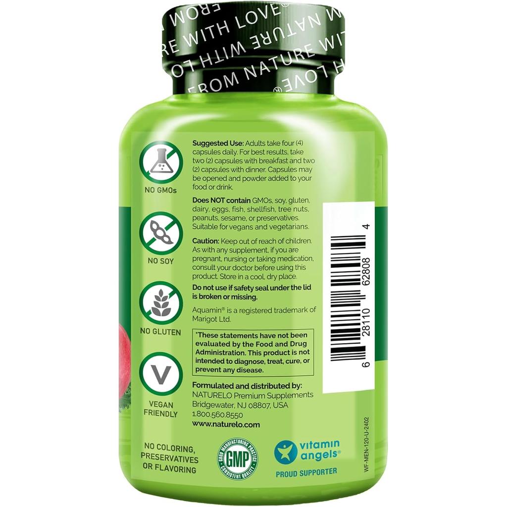 Naturelo Whole Food Multivitamin for Men, Natural Vitamins, Fruit Herbal Health Blends, Boosts Energy and Immunity