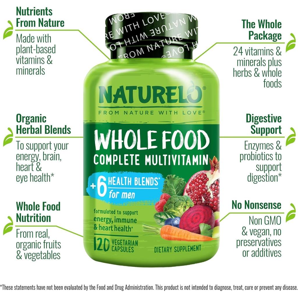 Image 5: Naturelo Whole Food Multivitamin for Men with Natural Vitamins, Fruit &amp; Herbal Blends for Enhanced Health