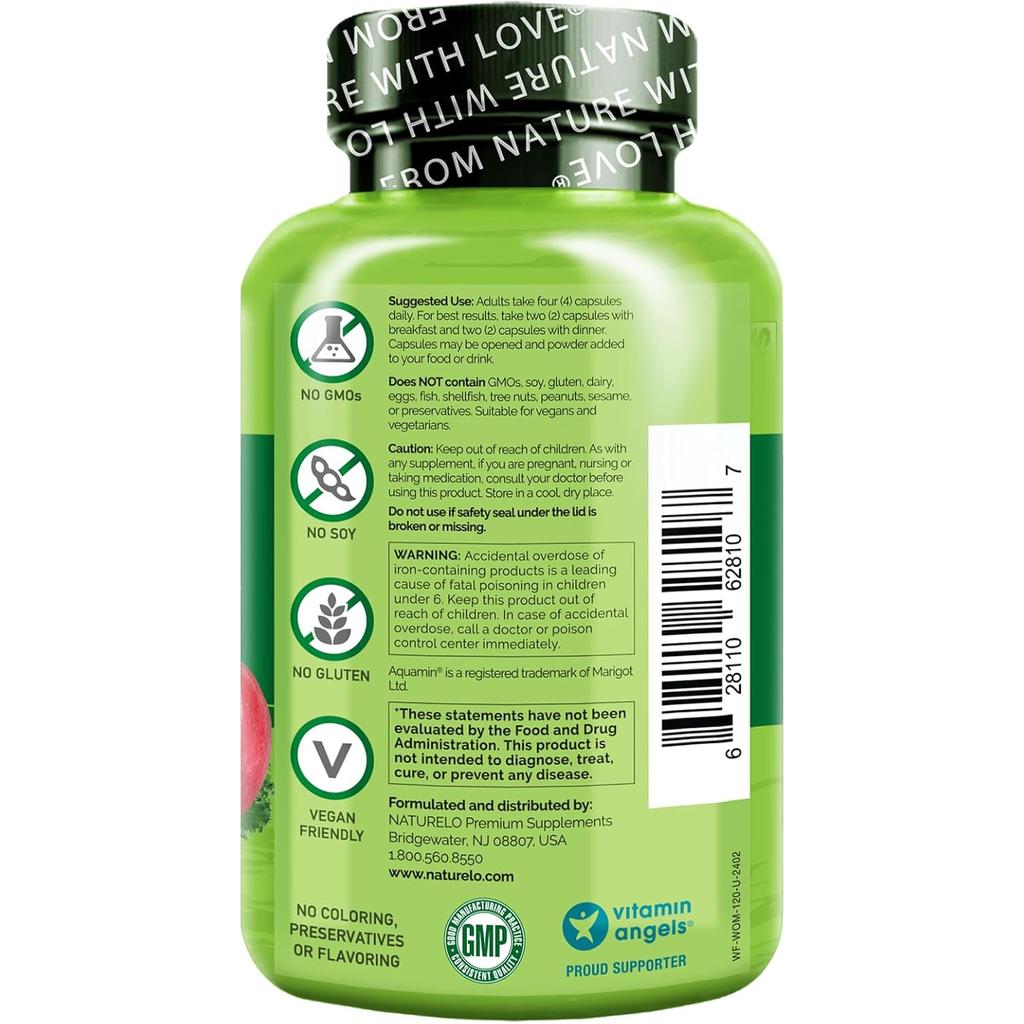 Naturelo whole food multivitamin for women, natural vitamins, fruit, herbal extracts, image 4.