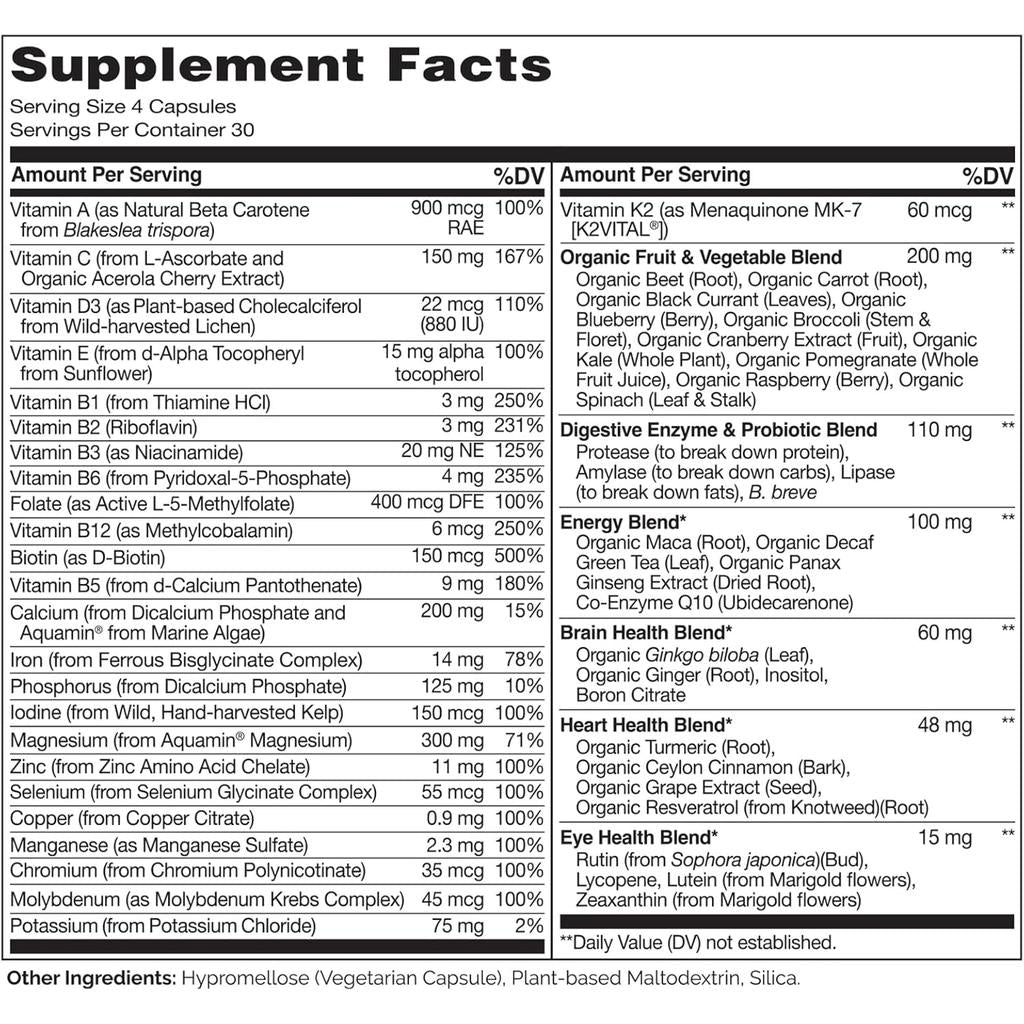 Naturelo whole food multivitamin for women, natural vitamins, fruit &amp; herbal extracts, image 5.