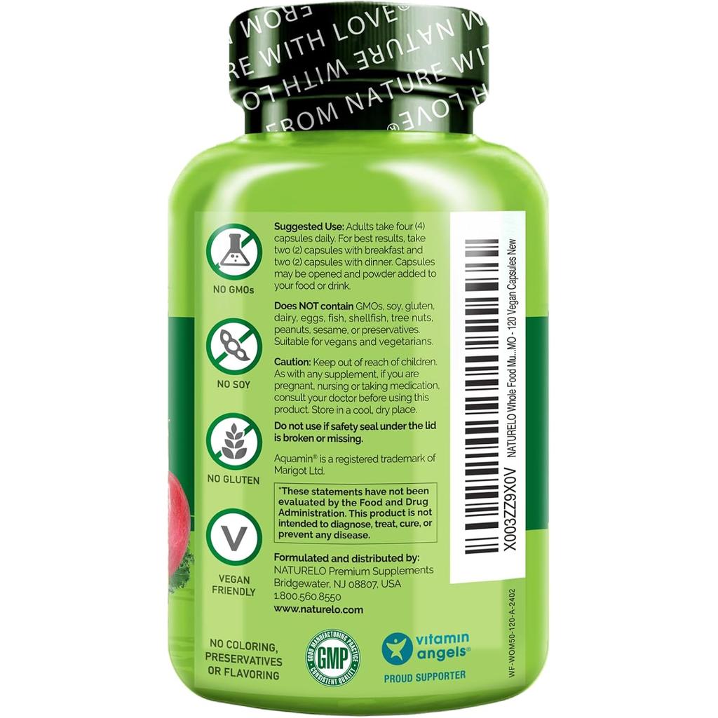 Naturelo Whole Food Multivitamin for Women 50+, Supports Bone Health, Natural Vitamins, No Iron, Image 3
