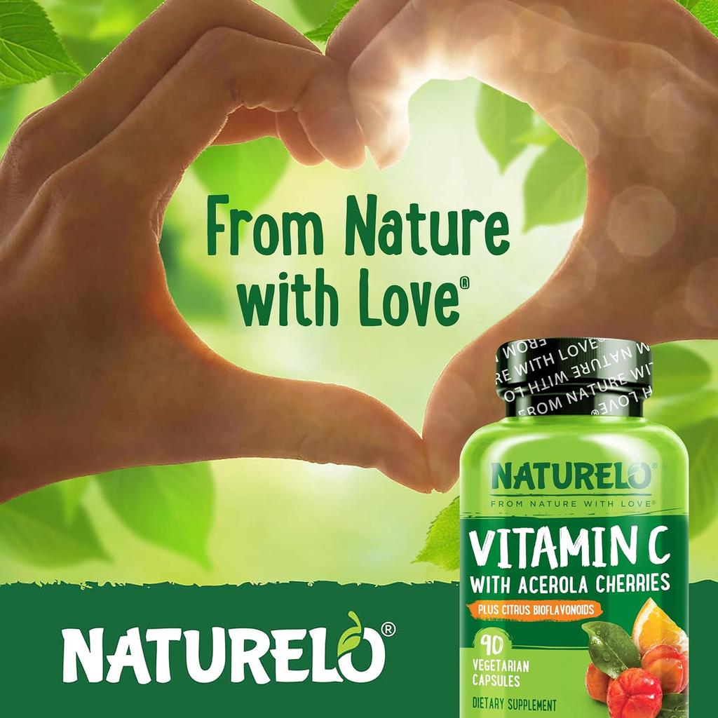 Naturelo Vitamin C with Acerola Cherry &amp; Citrus Bioflavonoids for Immune Support &amp; Antioxidant Boost - Image 6