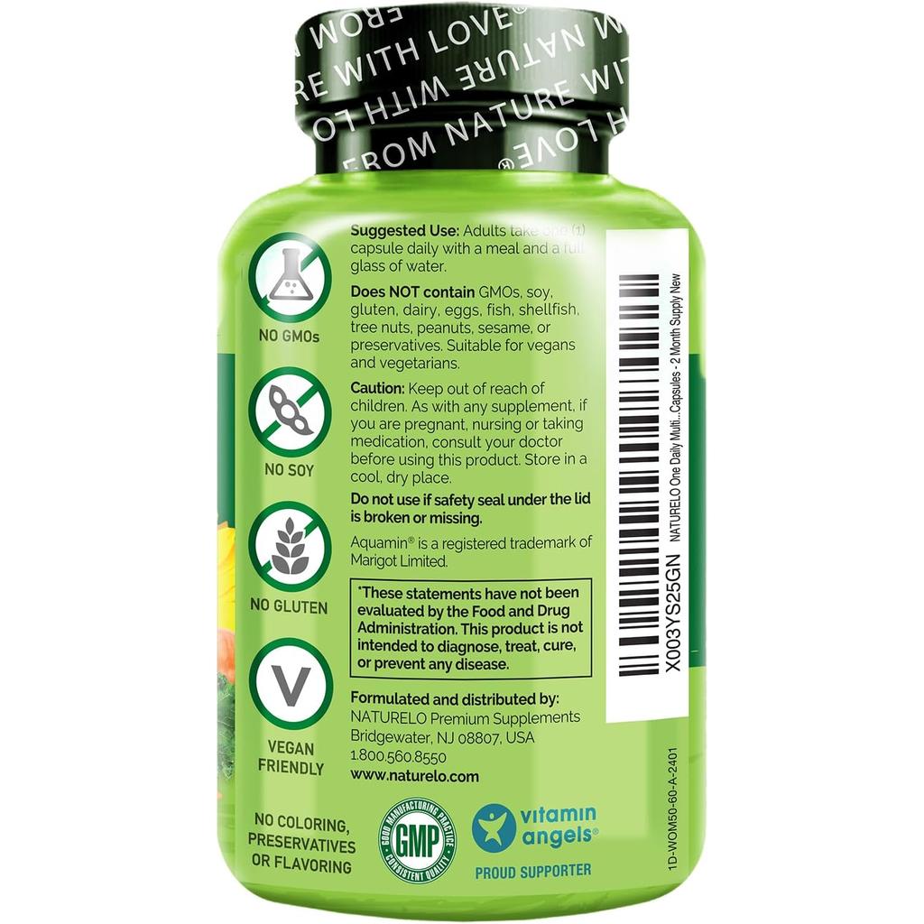 Naturelo One Daily Multivitamin for Women 50+ with Fruit Extracts, Iron-Free, Vegan, Supports Immunity &amp; Vitality, Image 3