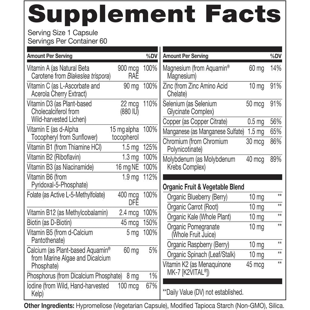 Naturelo One Daily Multivitamin for Women 50+ with Fruit Extracts, Iron-Free, Vegan, Supports Immunity &amp; Vitality, Image 5