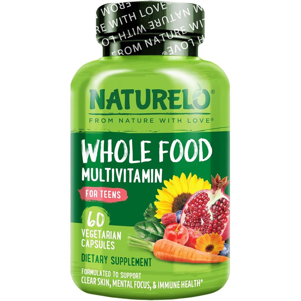 Naturelo whole food multivitamin for teens, natural vitamins and minerals boost, image 1.