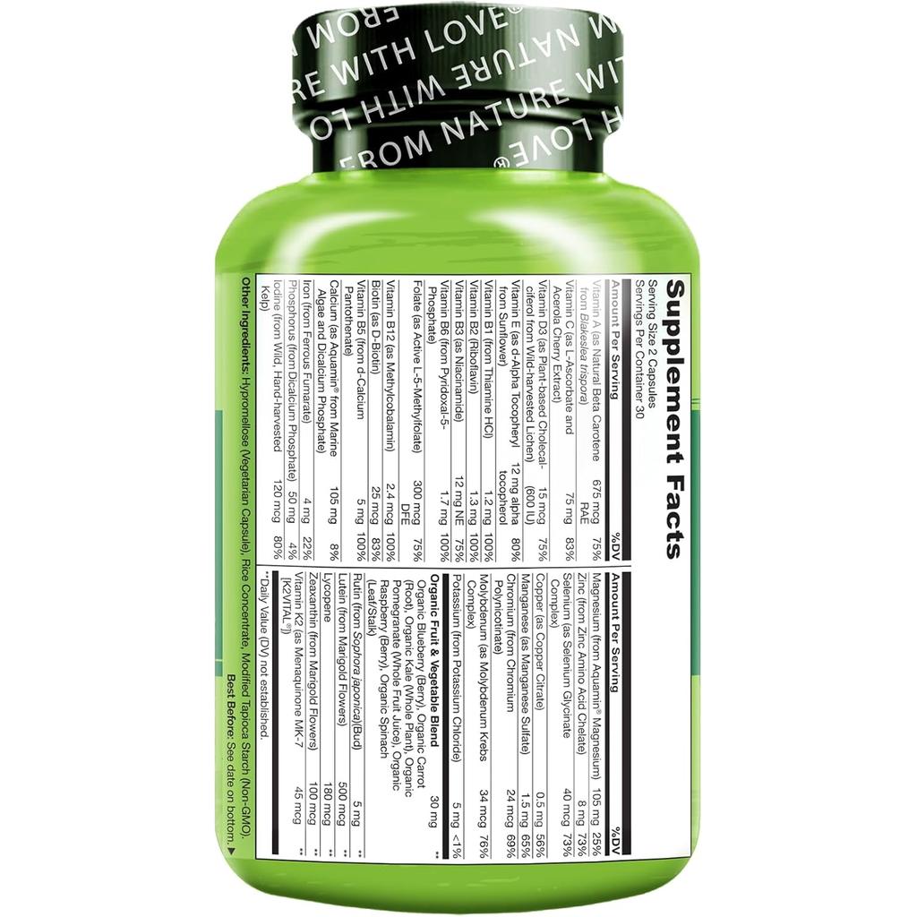 Naturelo Whole Food Multivitamin for Teens, Image 2, with Natural Vitamins and Minerals Boosting Energy and Immunity