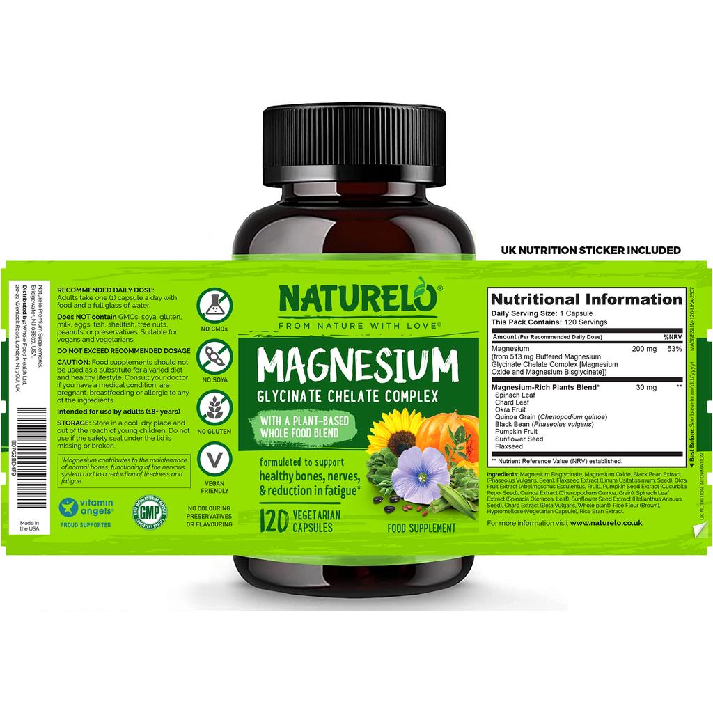 Naturelo Magnesium with Added Vegetables &amp; Seeds, image 8 - Boosts energy, supports bone health, and promotes relaxation.