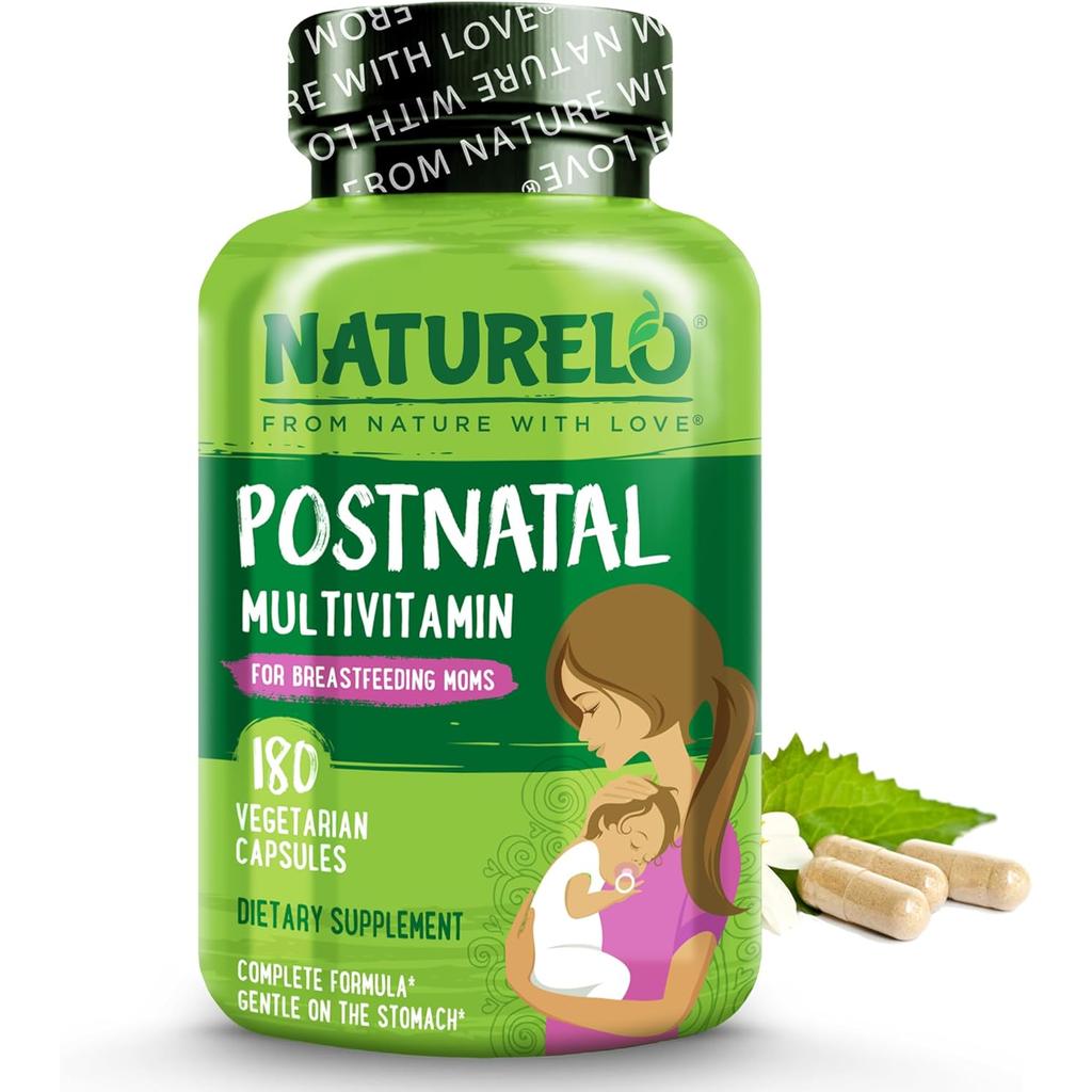 Naturelo Postnatal Whole Food Multivitamin for New Mums with Natural Vitamins and Herbs for Health and Vitality.