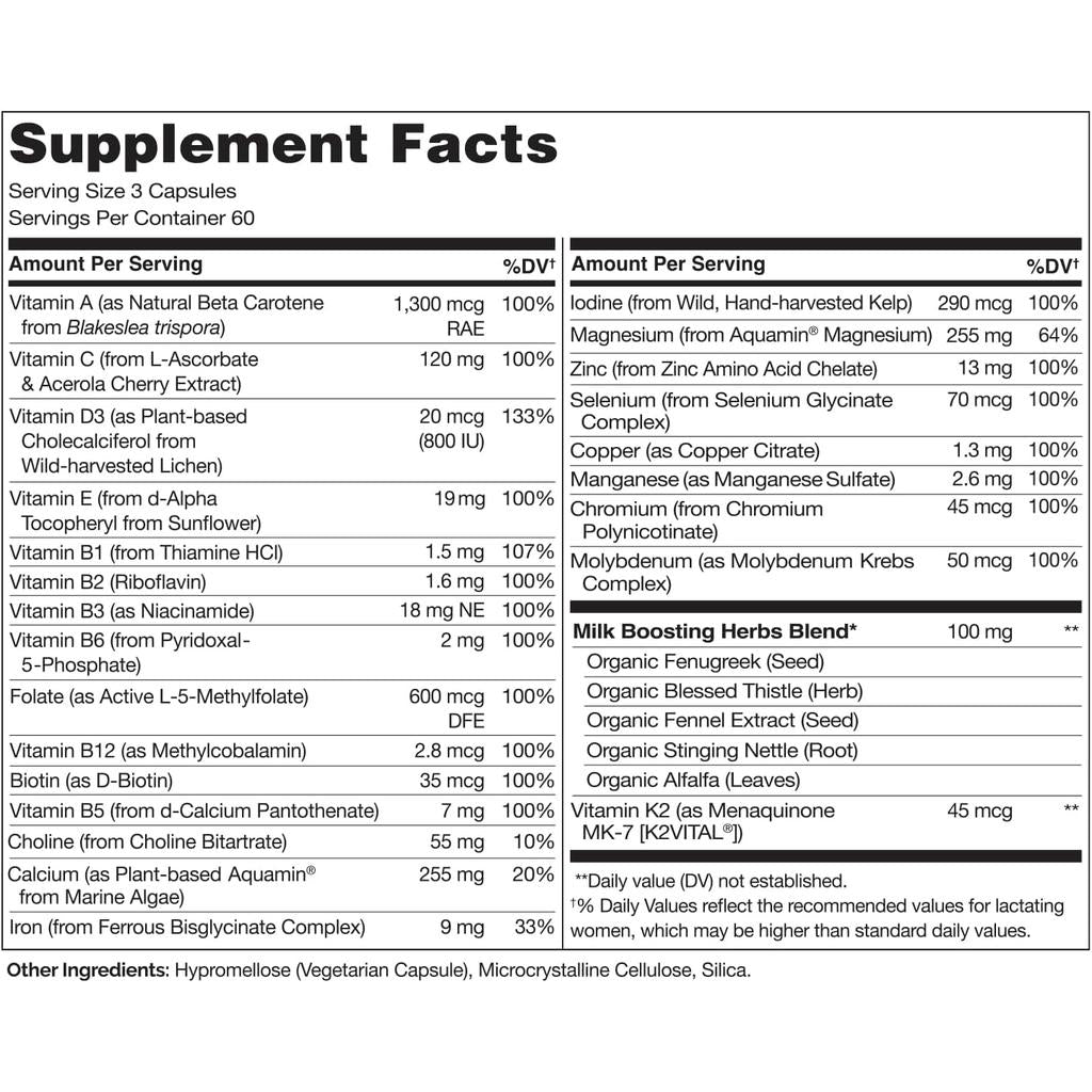 Naturelo postnatal whole food multivitamin benefits for new mums with natural vitamins and herbs, image 7.