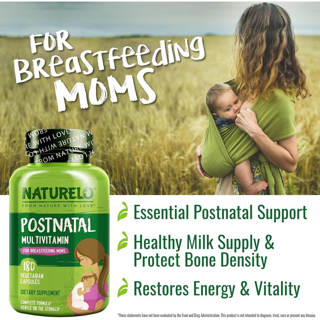 Naturelo postnatal multivitamin for new mums, natural vitamins and herbs, supports recovery and energy, image 9.