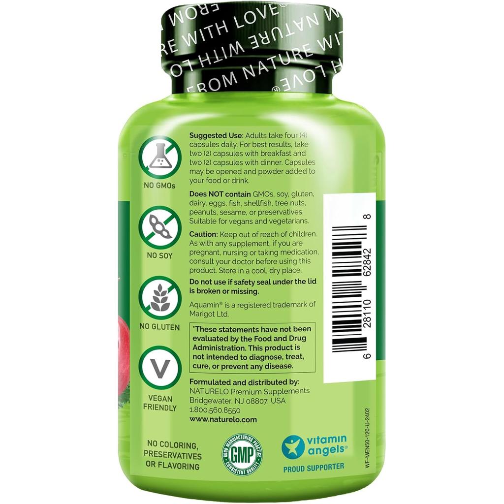 Naturelo whole food multivitamin for men 50+, natural vitamins, prostate support, image 3.