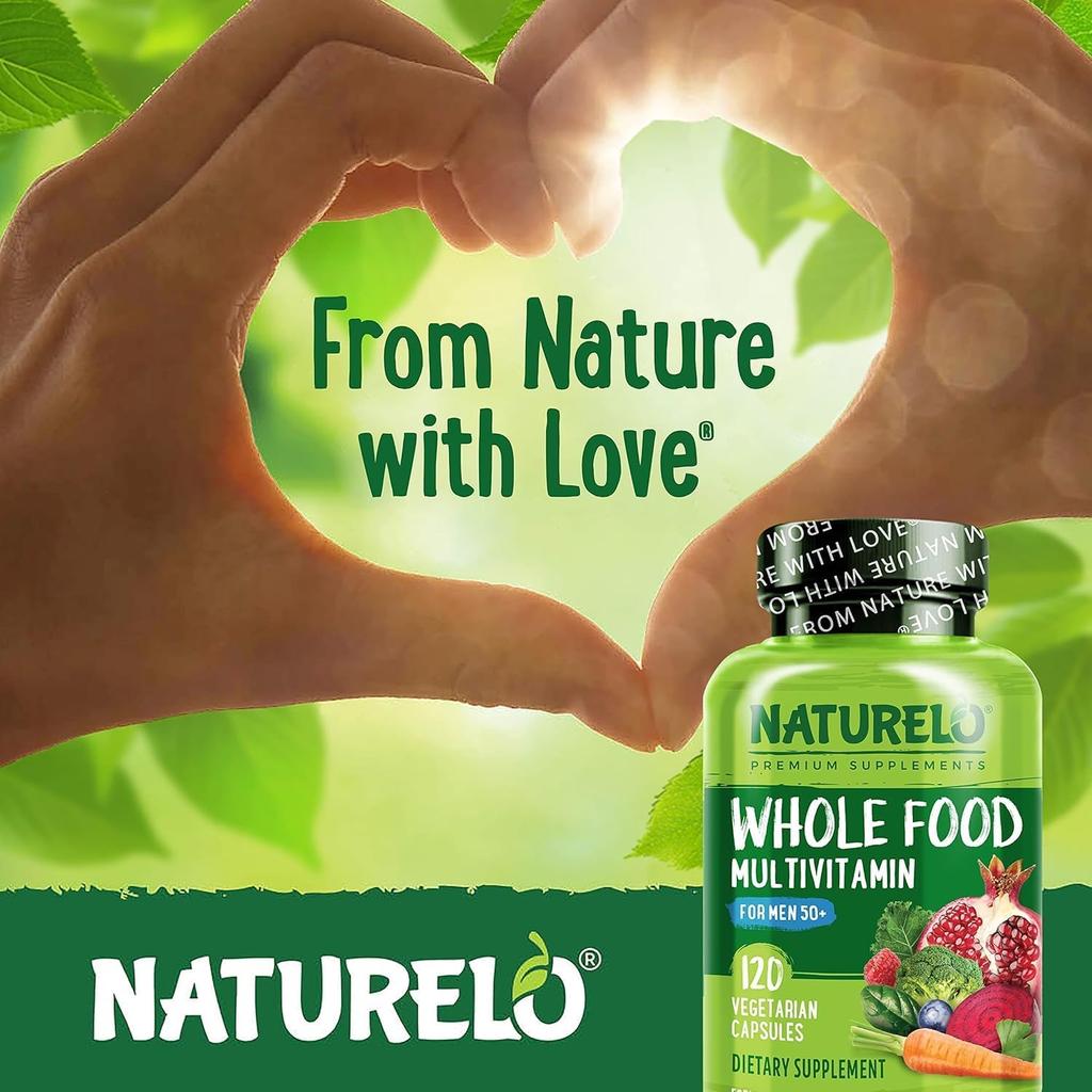 Naturelo Whole Food Multivitamin for Men 50+, Natural Vitamins, Prostate Support, Boost Energy &amp; Immunity, Image 7