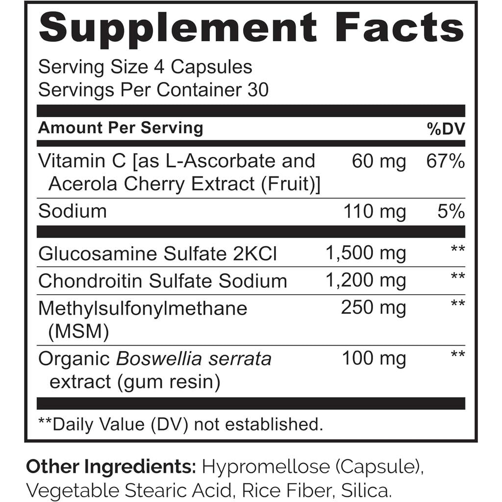 Naturelo Glucosamine Chondroitin MSM Boswellia Vitamin C Supplement for Joint Health and Flexibility - Image 7