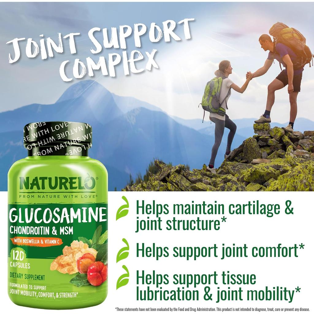 Naturelo Glucosamine Chondroitin MSM Boswellia Vitamin C Supplement for Joint Health Support - Image 9
