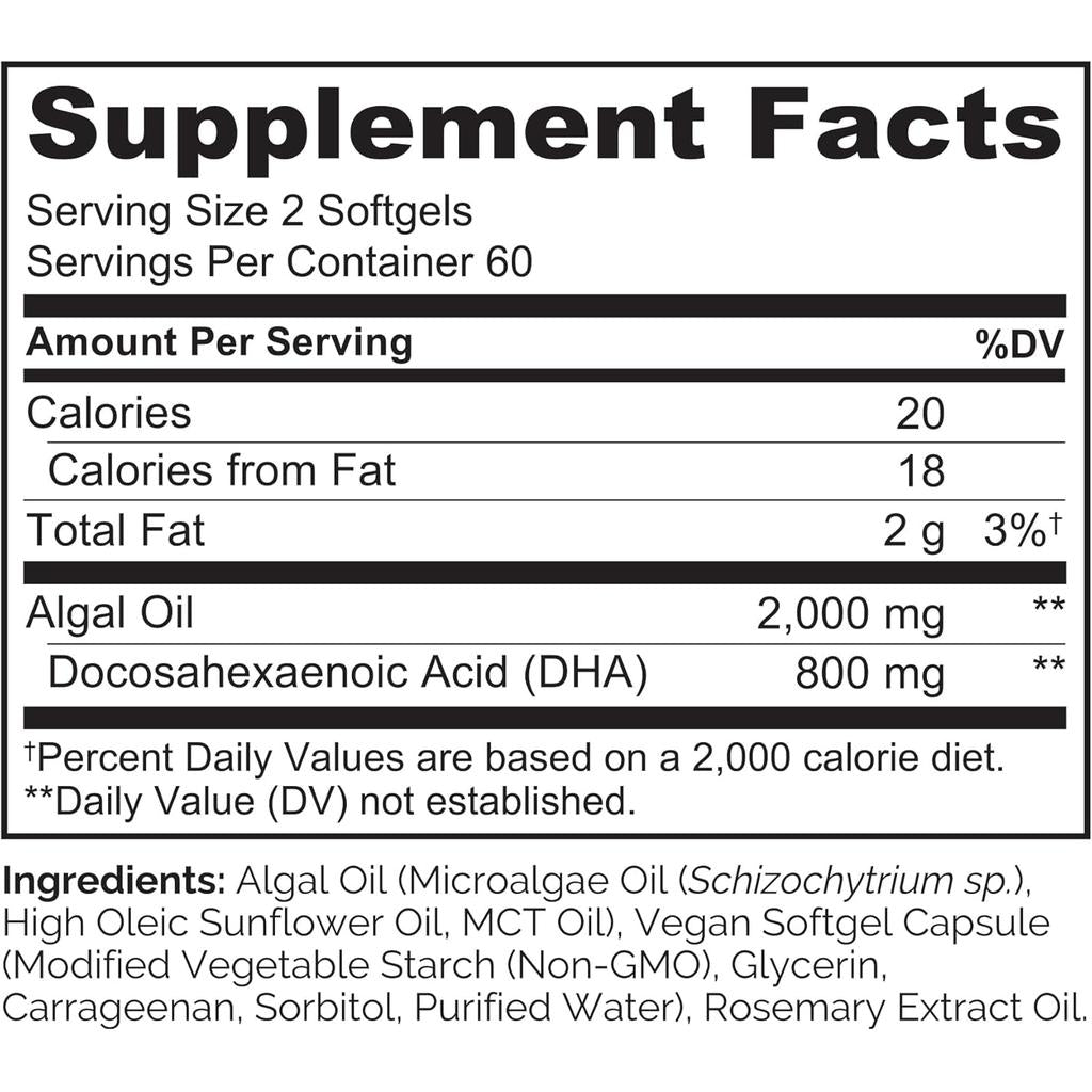 Naturelo Vegan DHA Omega-3 Oil from Algae, 800mg Pure DHA, Supports Brain &amp; Heart Health, Image 7