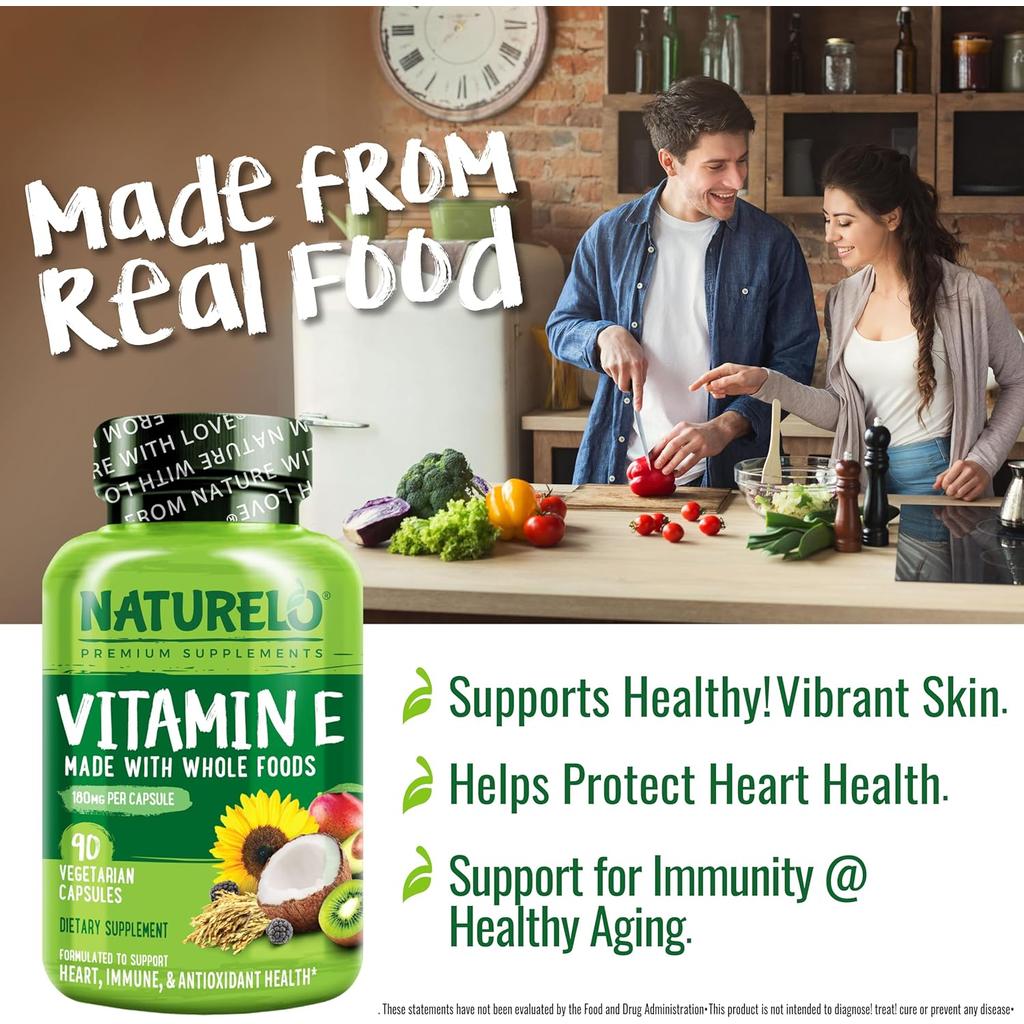 Naturelo Vitamin E with Mixed Tocopherols from Coconut, Sunflower, Rice Bran - Antioxidant Support Supplement Image 9