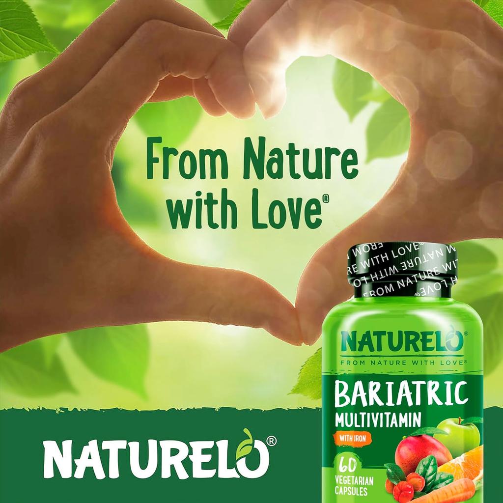 Naturelo bariatric multivitamin with fruit extracts, extra iron for post-surgery nutrition, one daily dose, image 6.