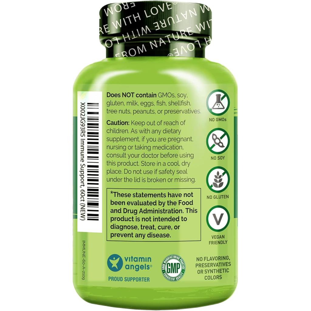 Naturelo Immunity Support with Elderberry, Echinacea, Vitamin C - Boost Immune Health, Antioxidant Protection (Image 2)