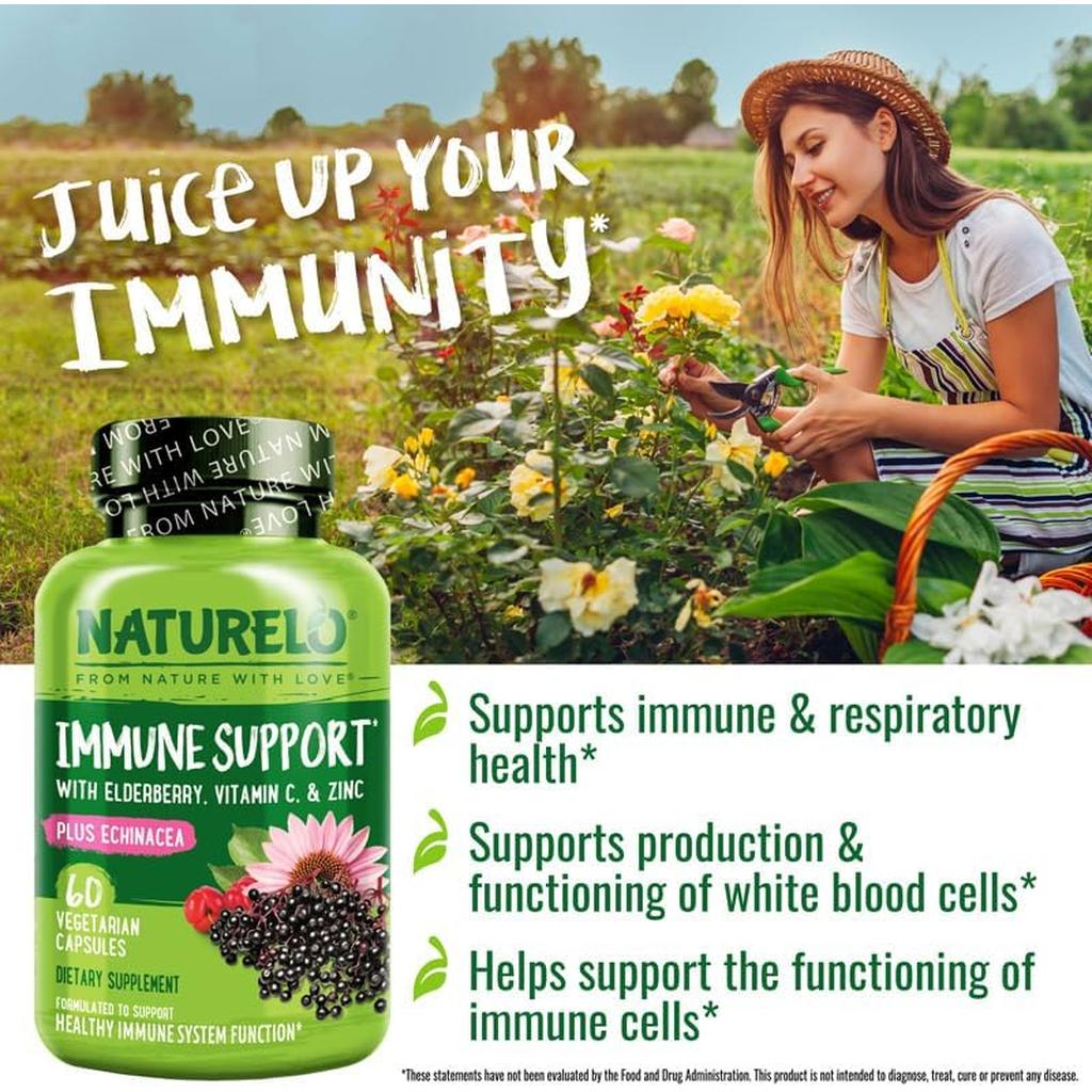 Naturelo immunity support supplement with elderberry, echinacea, vitamin C for enhanced defense and wellness boost, image 9.