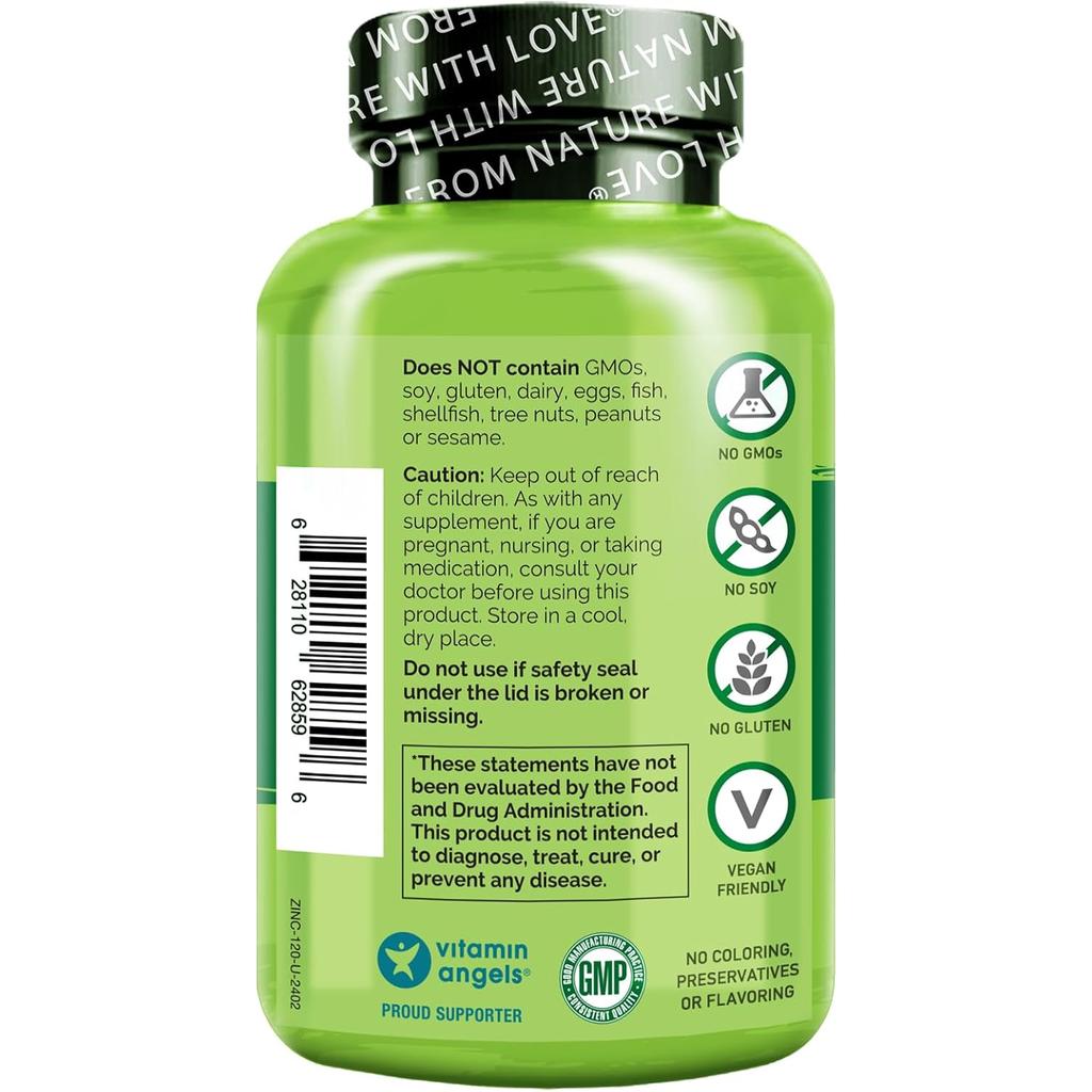 Naturelo whole food vegan zinc supplement boosts immunity and supports skin health, image 3.