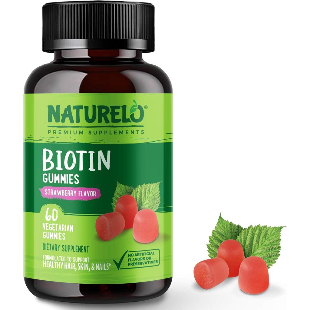 Naturelo Biotin Supplements for Hair Growth, Skin Health, Strong Nails - Essential Vitamin B7 Support