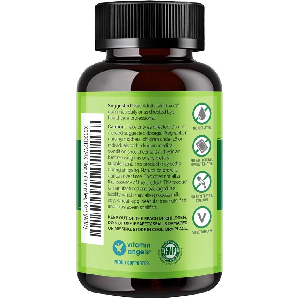 Naturelo Biotin Supplements for Hair Growth, Skin Health, and Strong Nails - Vitamin B7 Support, Image 2
