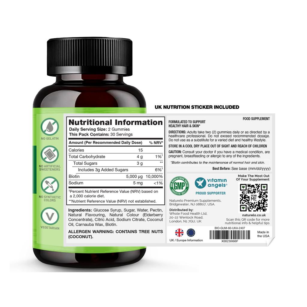 Naturelo Biotin Supplements Image 8 - Supports Hair Growth, Skin Health &amp; Strong Nails, High Potency Vitamin B7