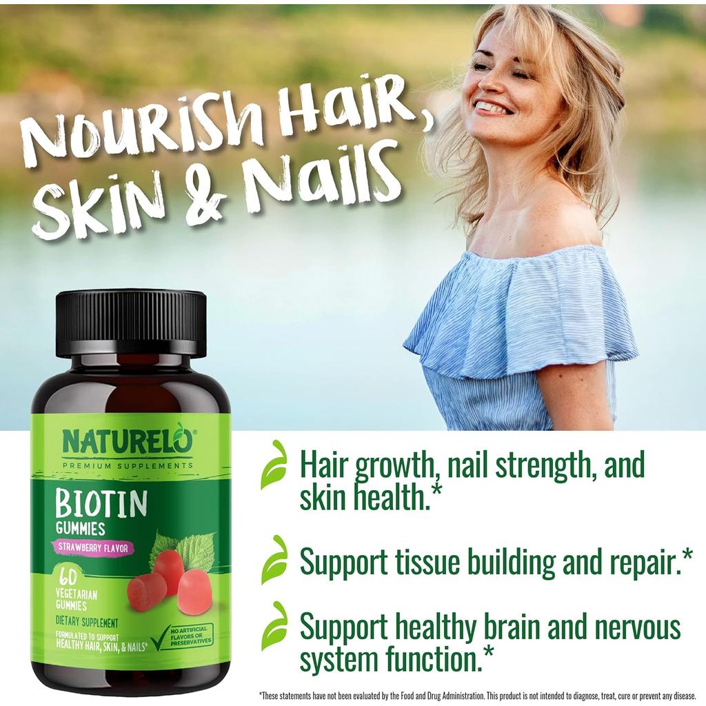 Naturelo Biotin Supplements for Hair Growth, Skin Health, Nail Strength - Image 9.