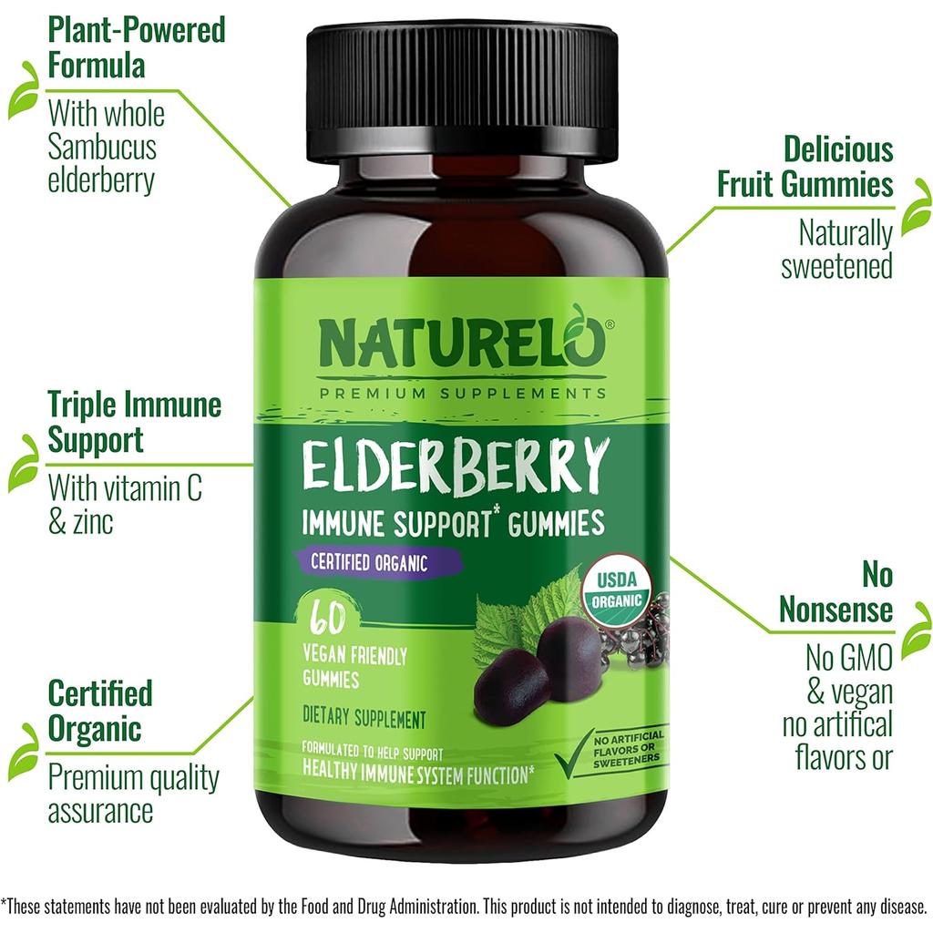 Naturelo Elderberry Supplements for Immune Support, boost immunity, antioxidant-rich, natural defense, image 4.