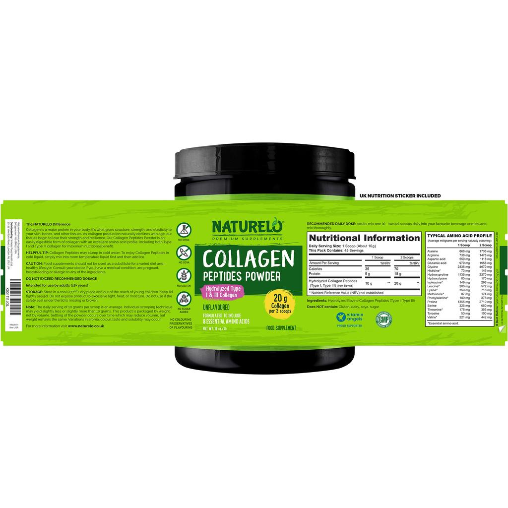 Naturelo unflavored collagen peptides powder for skin health, joint support, and anti-aging benefits, image 8.