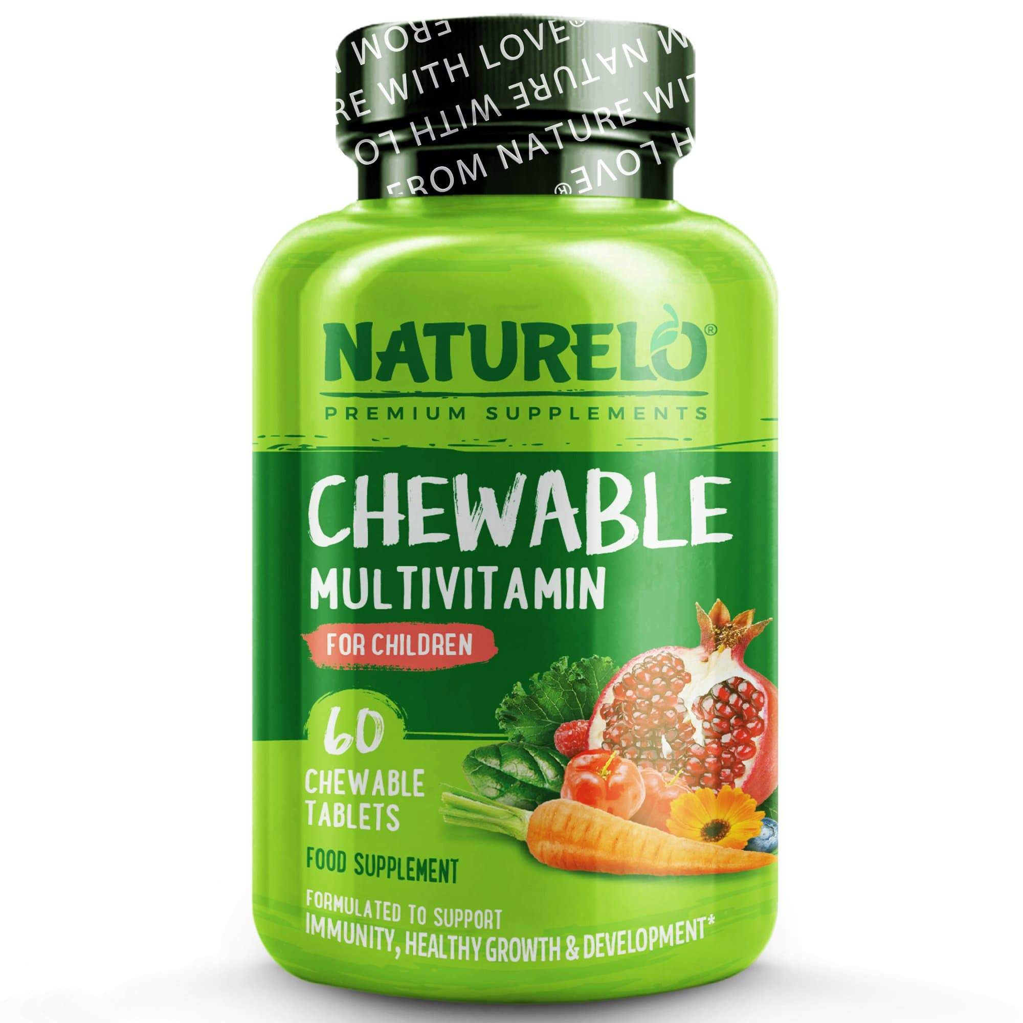Chewable Multivitamin for Children with Natural Vitamins, Fruit Extracts & No Sugar